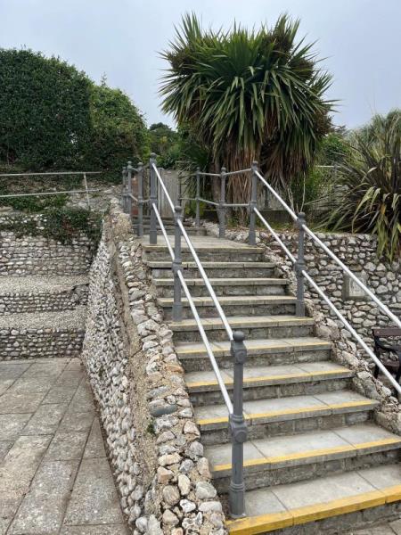 Concrete staircase in the Jane Austen garden